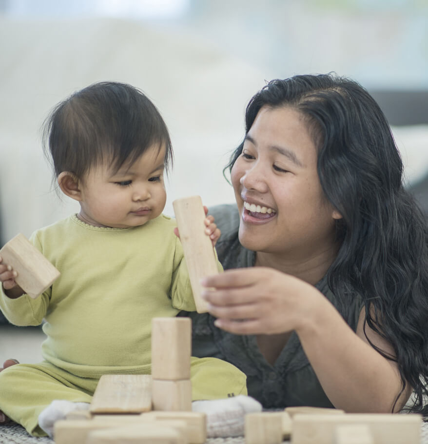 Mom Baby Stacking Wood